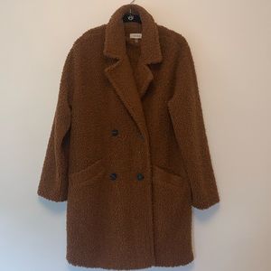 Calvin Klein 100% polyester autumn brown teddy coat
